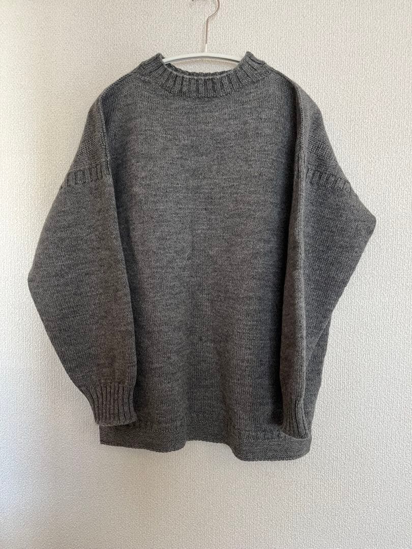 Guernsey Woollens グレー ニットセーター 38 Guernsey Woollens ガンジーウーレンズ ガンジーセーター