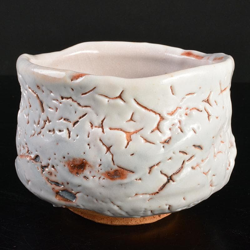 茶道具 加藤唐九郎 一無斎（一ム斎）作 志野茶碗 銘渕玄 共箱 U R6999