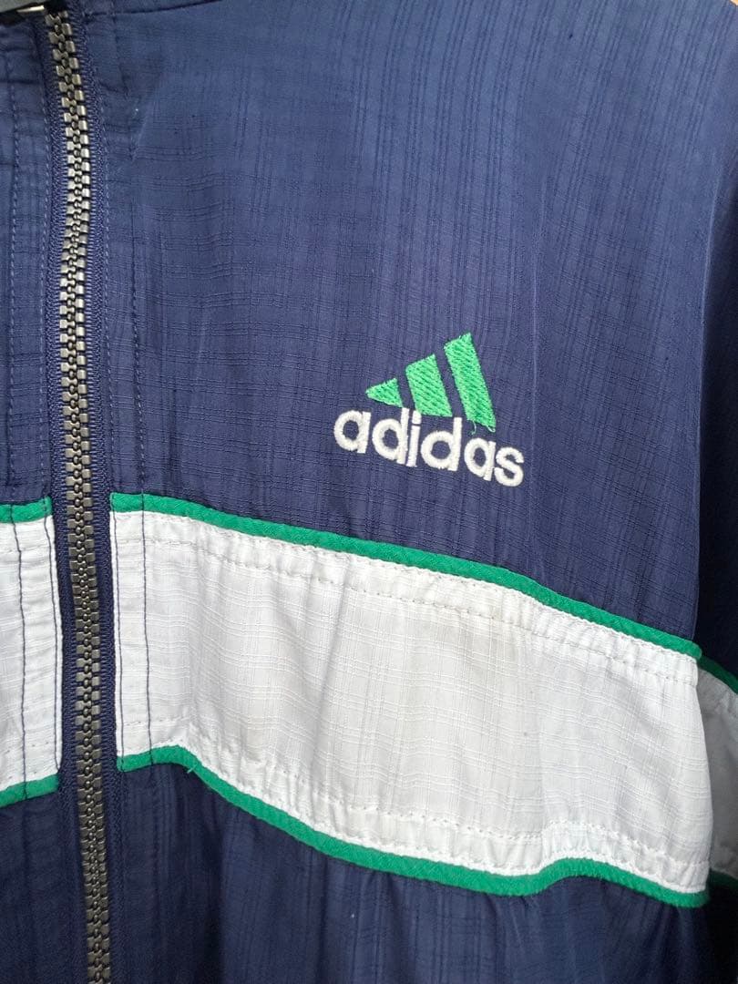 adidas ジップアップジャケット M ネイビー - メルカリ