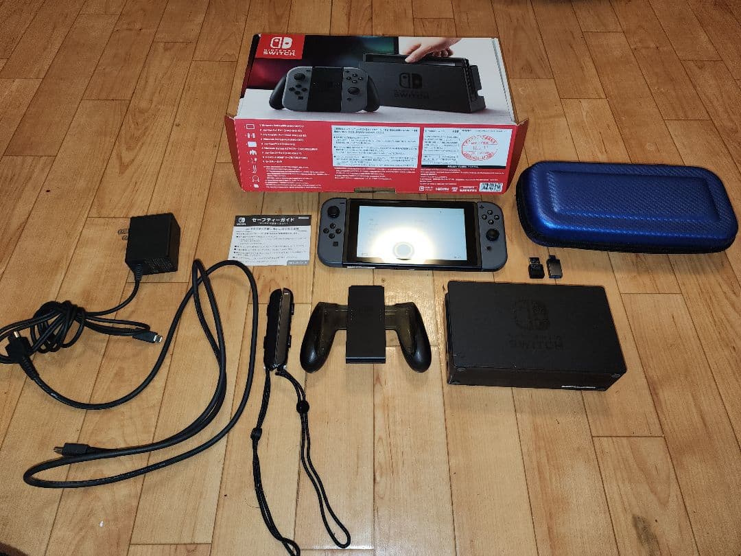 【希少・未対策機】Nintendo Switch セット（グレー）箱有・初期化済 Switch スイッチ 未対策機・初期型 グレー 本体一式 付属品完品 2017年