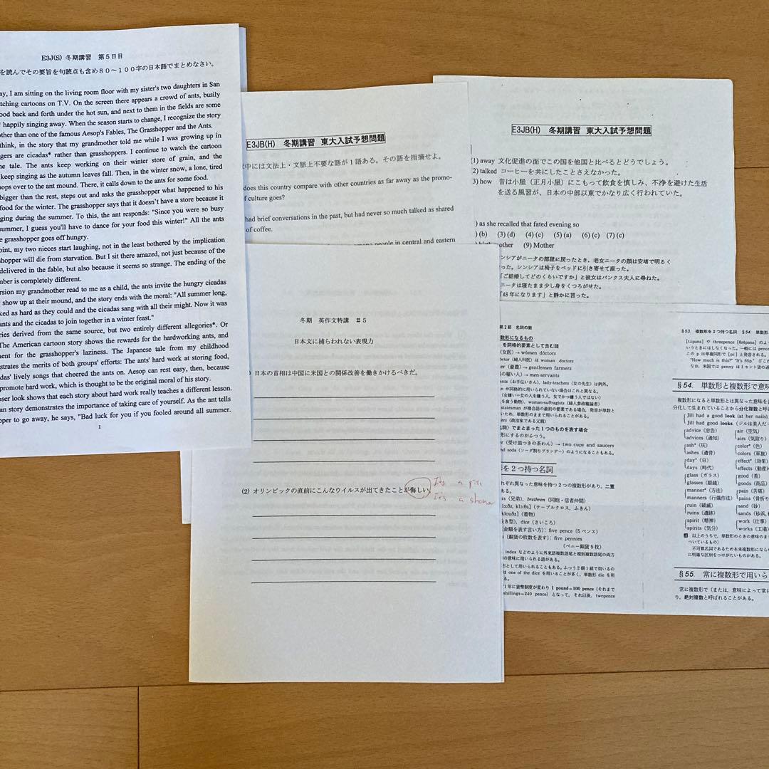 Z会東大進学教室 高3選抜東大英語、直前講習テキスト、解答他 - メルカリ