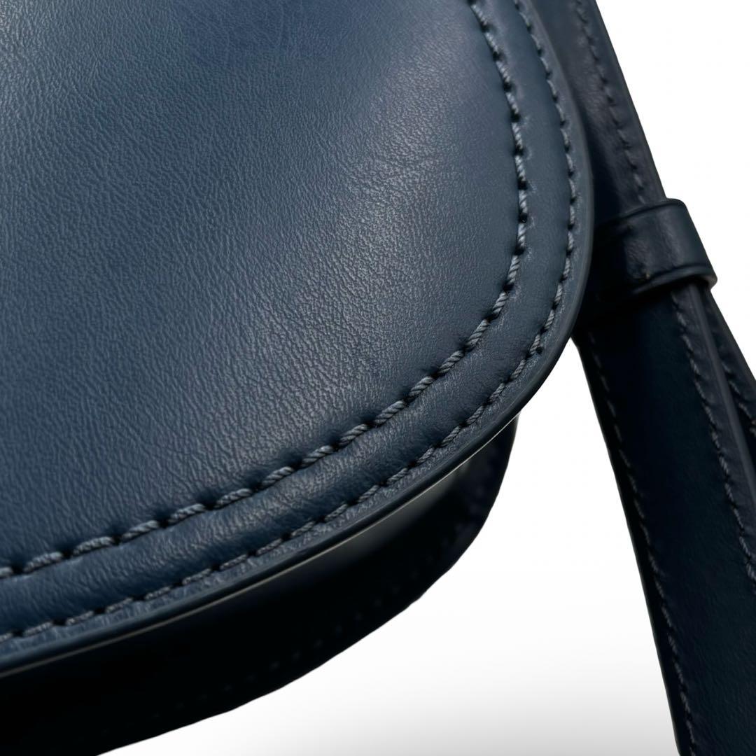 美品】ポロラルフローレン ショルダーバッグ レザー ブルー 斜め掛け