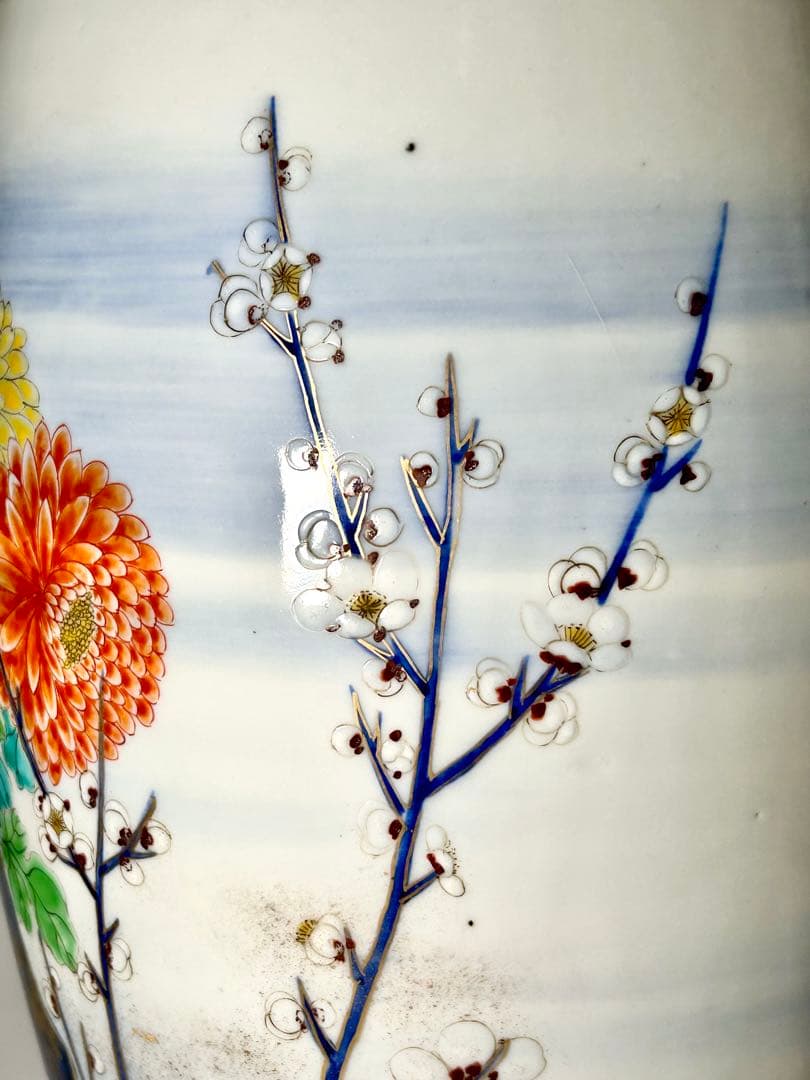 香蘭社 明治初期 釉下彩上絵花鳥図大花瓶 有田 伊万里 - メルカリ