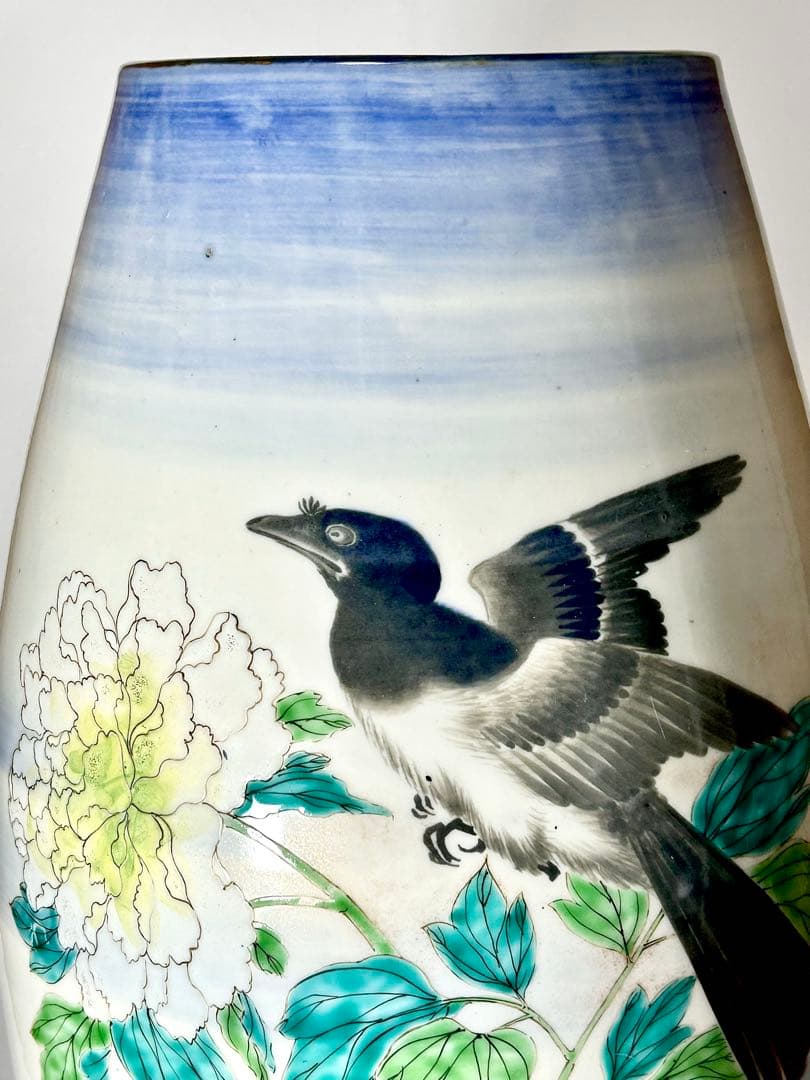香蘭社 明治初期 釉下彩上絵花鳥図大花瓶 有田 伊万里 - メルカリ