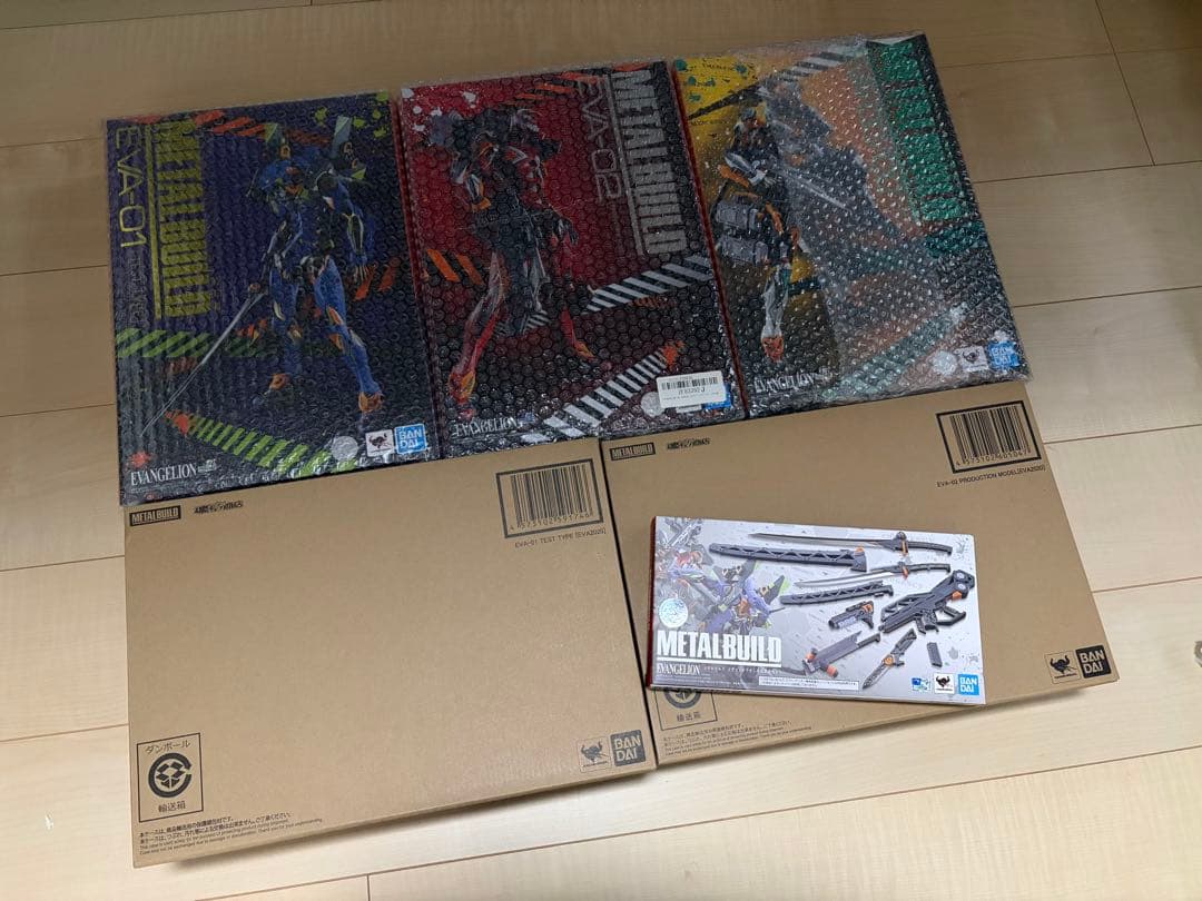 【未使用新品】LBUILD エヴァンゲリオン5体　+ 武装セット BANDAI（バンダイ） METAL BUILD エヴァンゲリオン専用武装セット