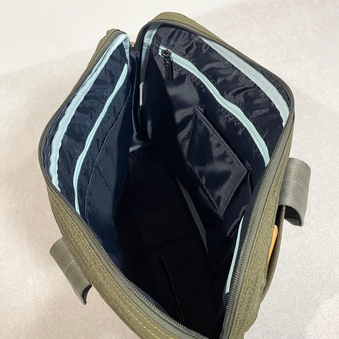 極美品】ポールスミス ブリーフケース 2way オリーブ ナイロン×レザー