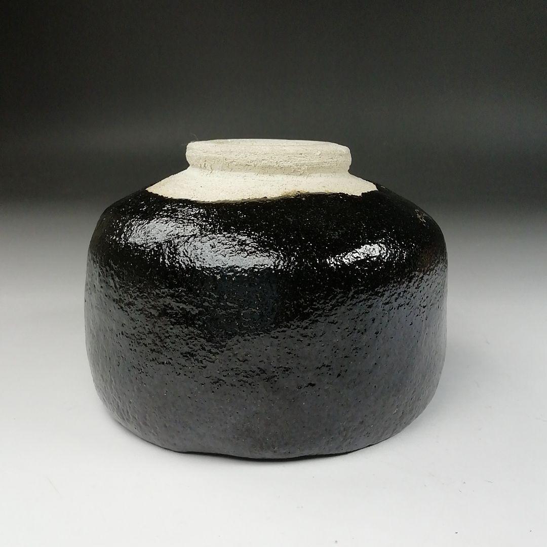 T626 茶碗 『黒楽茶碗』『川崎和楽 造』 共箱 抹茶碗 茶道具
