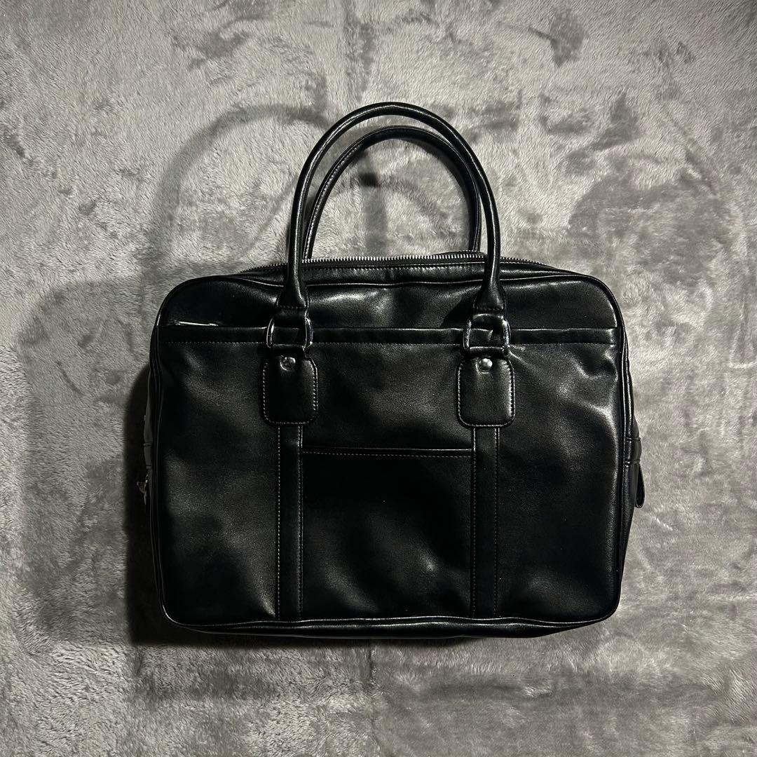 ギャルソン フェイクレザーハンドバッグ スクール ブリーフ 青山 黒 ブリーフケース【撥水加工】【Plastics Smart】 (BBAG2010) | Biz Life