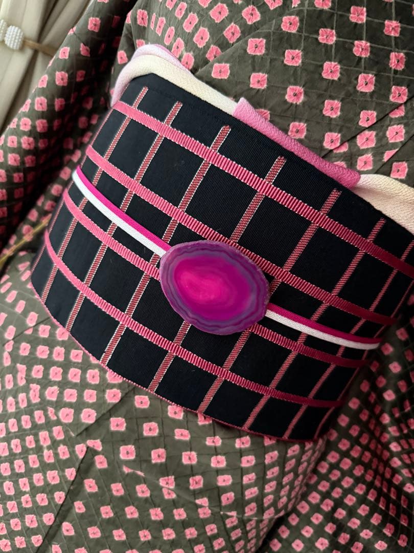 よし様専用 正絹 小紋 着物 チョコブラウン×ピンク 総絞り 単品 - メルカリ