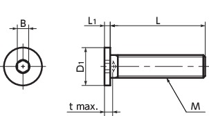 SSHS-M2.5-5｜六角穴付き極低頭ボルト M(並目)ねじの呼び M2.5 ピッチ