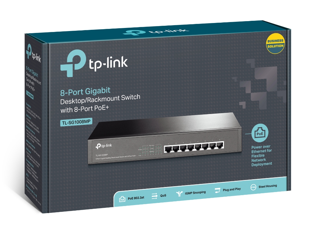 TL-SG1008MP | 8-Port Gigabit Desktop/Rackmount Switch with 8-Port