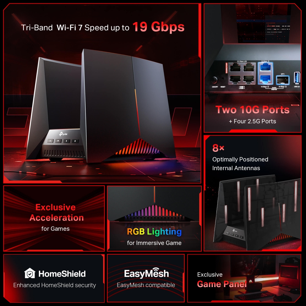 Archer GE800 | BE19000 Tri-Band Wi-Fi 7 Gaming Router | TP-Link
