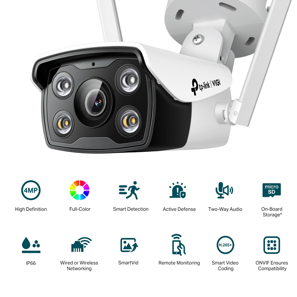 VIGI C340-W | VIGI 4MP 屋外用フルカラーバレット型ネットワークWi-Fi