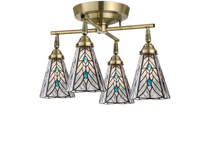 FLYMEe Factory CUSTOM SERIES 4 Cross Ceiling Lamp × Stained Glass