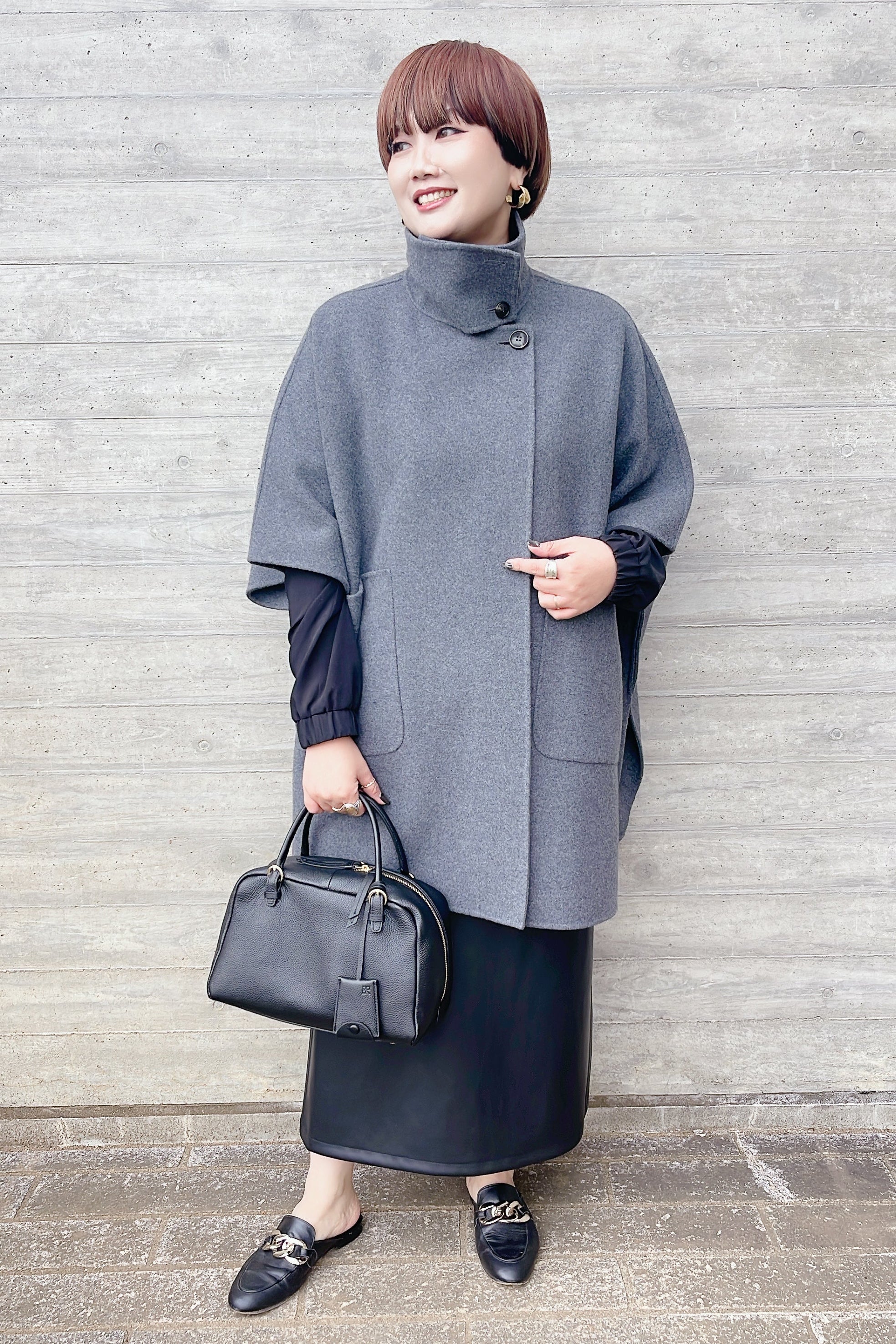 CLOCHE】ダブルフェイスポンチョコート/55284504