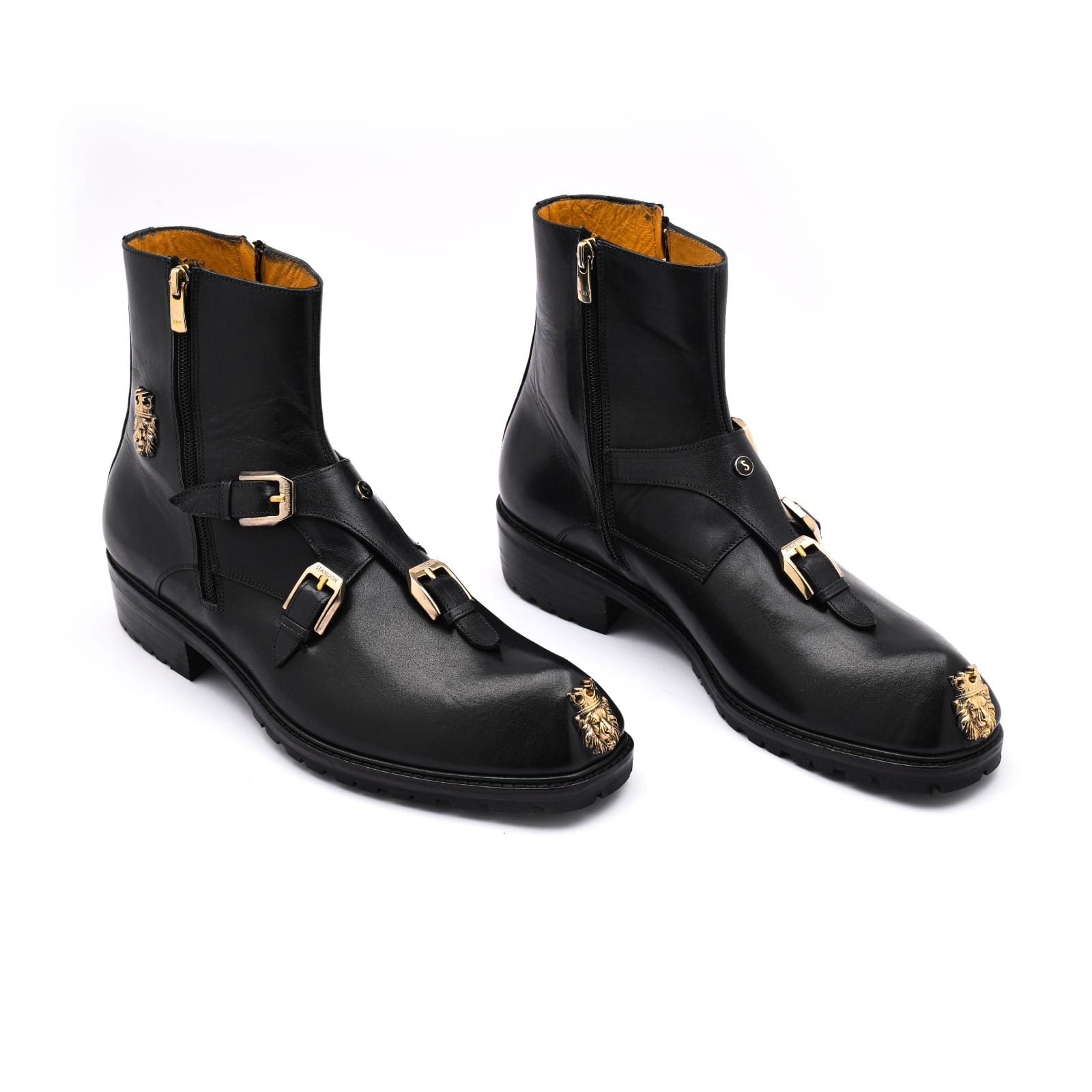 STANLION BLACK TRIPLE MONK STRAP BOOT - Stanlion 2026