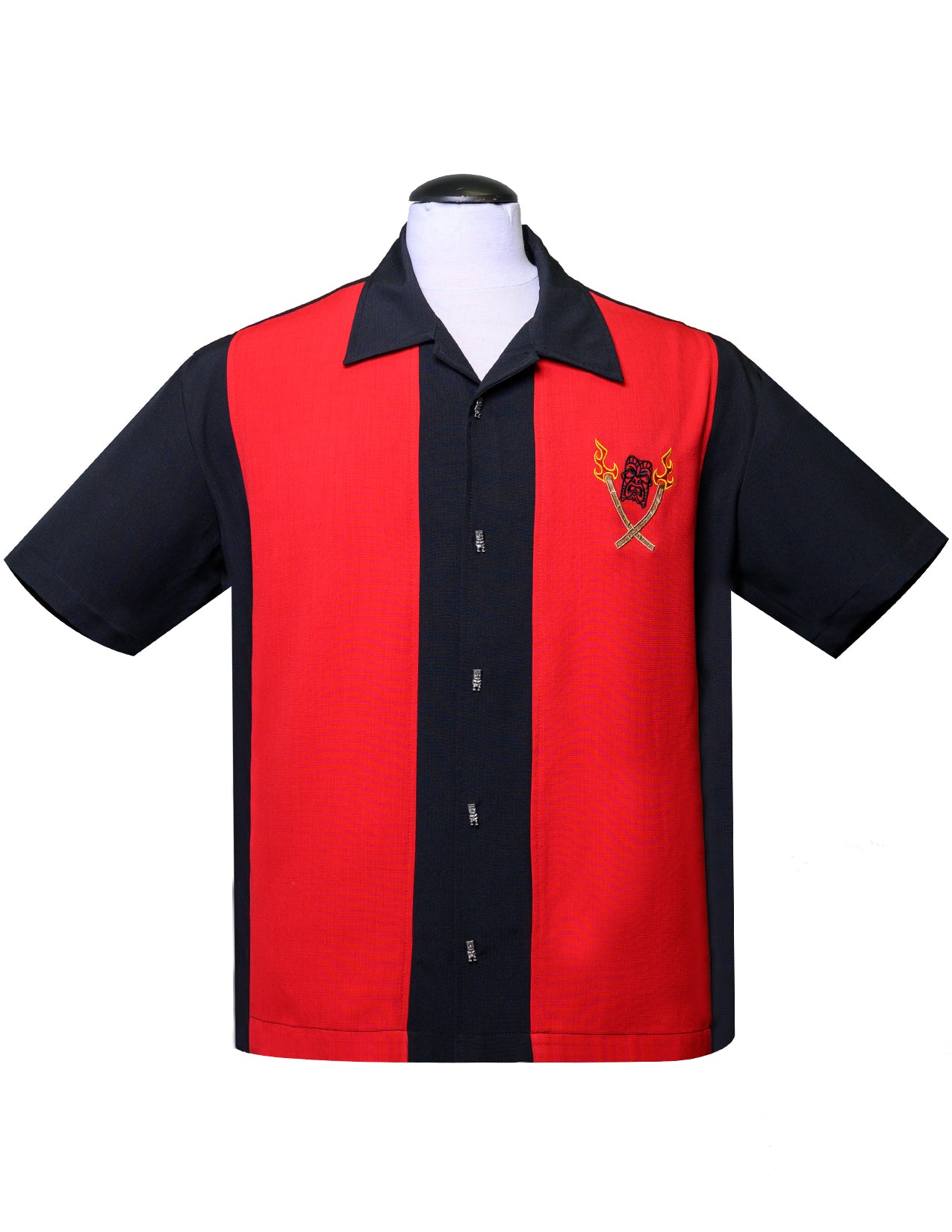 Shop Tropical Itch Bowling Shirt in Black/Red | Steady Clothing