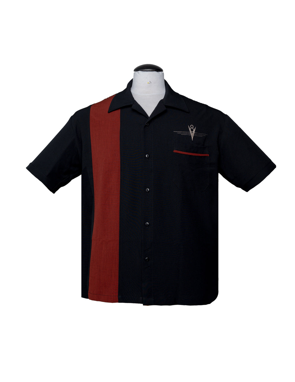 Shop V8 Classic Bowling Shirt in Black/Rust | Steady Clothing