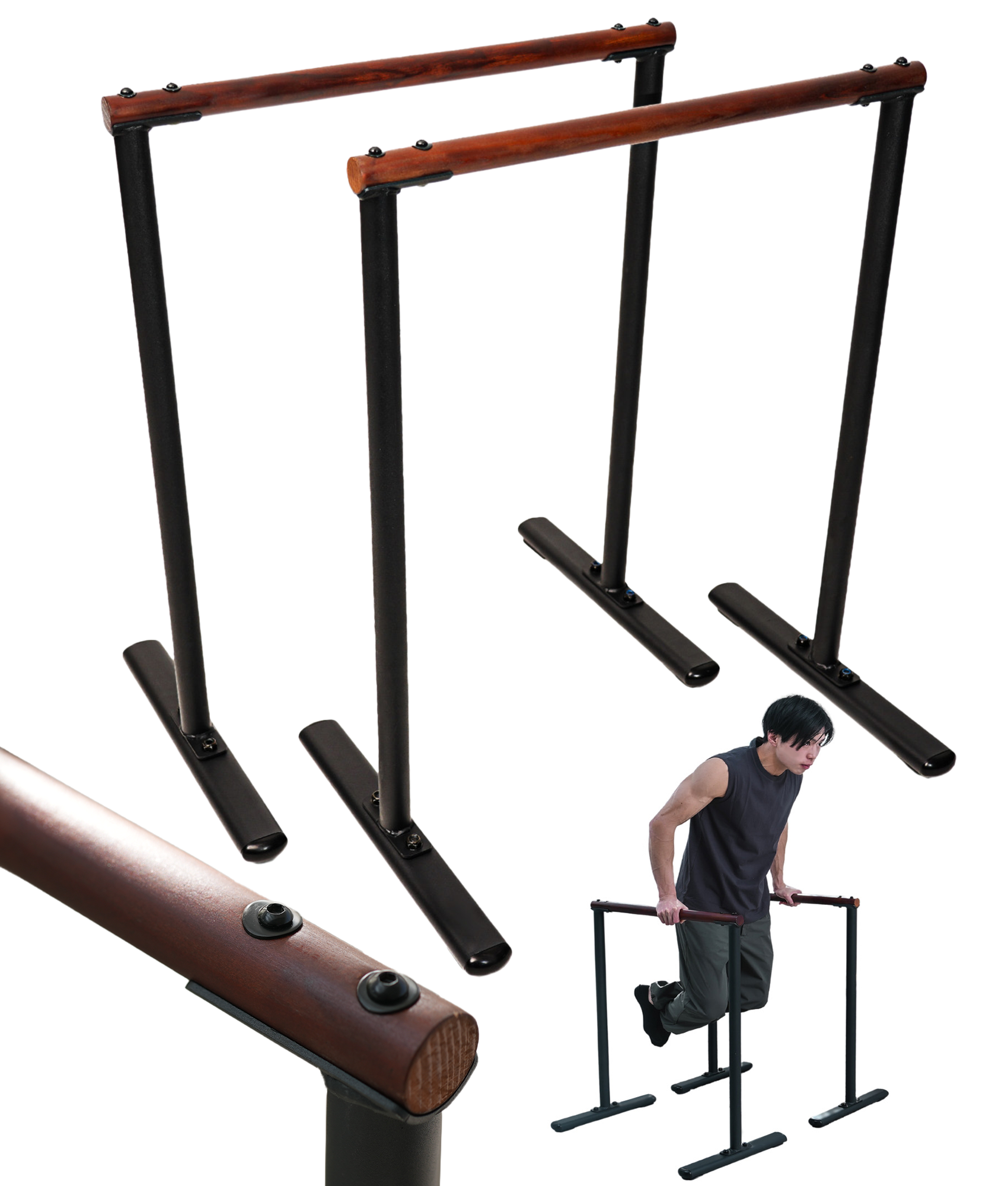 ディップスバー 家庭用 耐荷重300kg 木製 ウッドバー コンパクト 365日