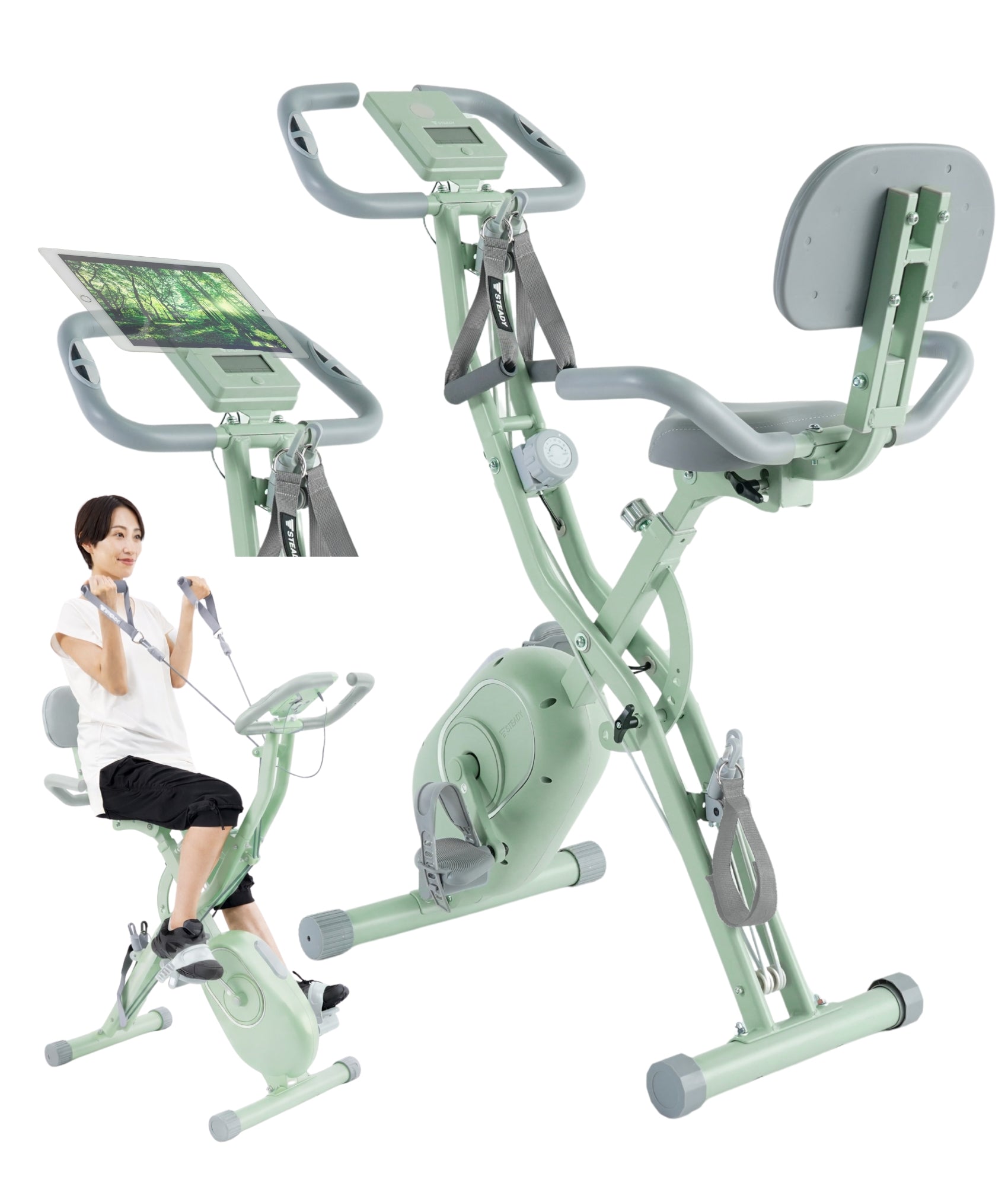 フィットネスバイク バンド付き 筋トレ 折りたたみ 静音 365日保証