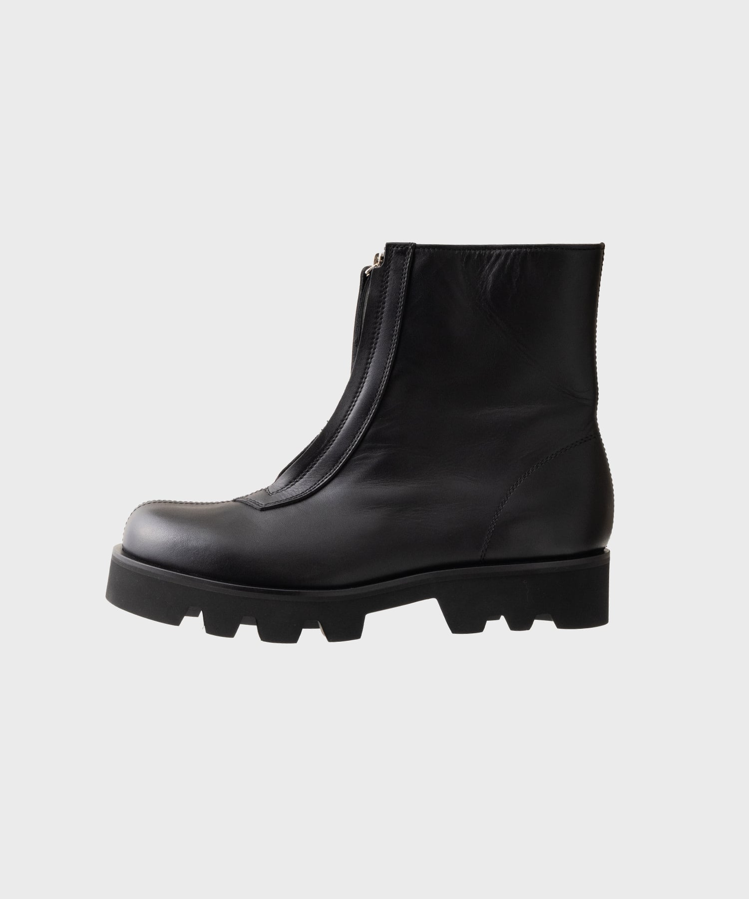 CENTER ZIP BOOTS with Chunky Sole(40 BLACK): PADRONE: MENS