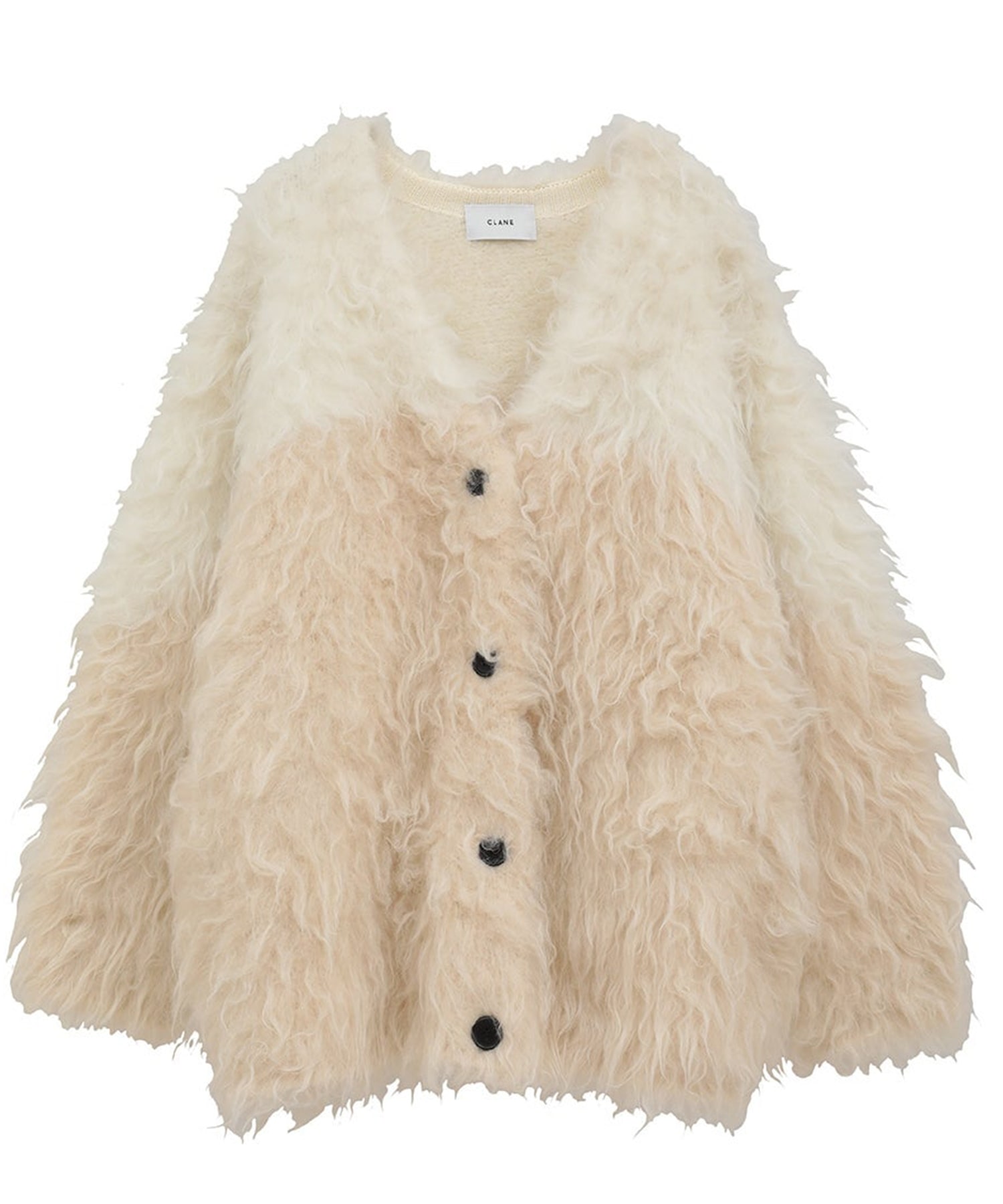 BI COLOR SHAGGY KNIT CARDIGAN(1 IVORY): CLANE: WOMENS｜ STUDIOUS