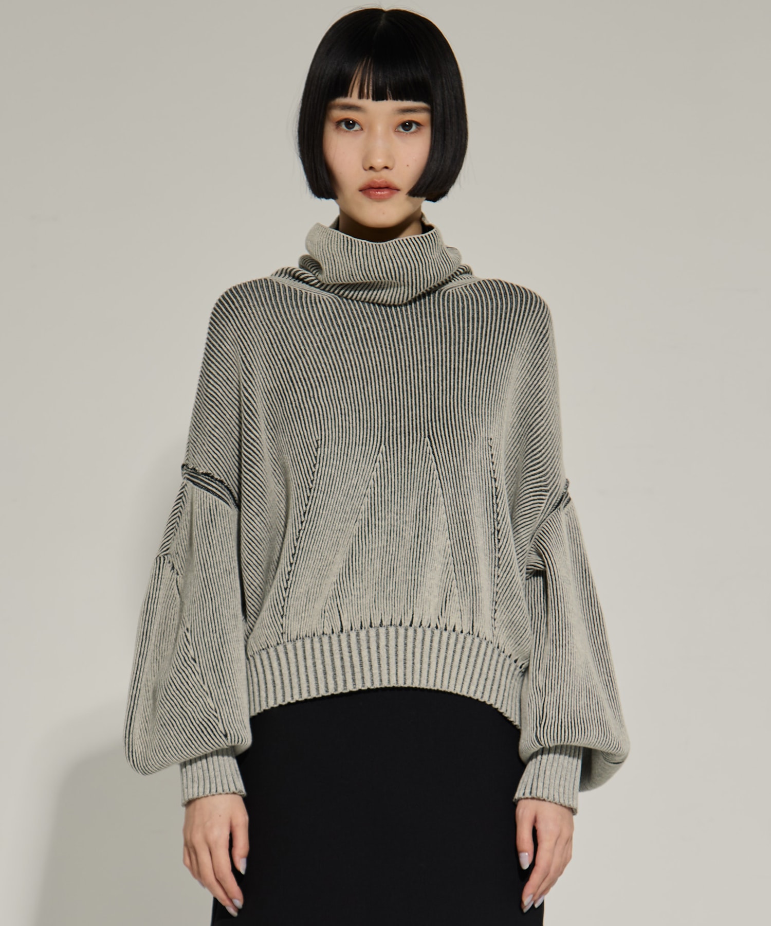 別注Dual face knit(FREE LIGHT GREY): AKIKOAOKI: WOMENS｜ STUDIOUS