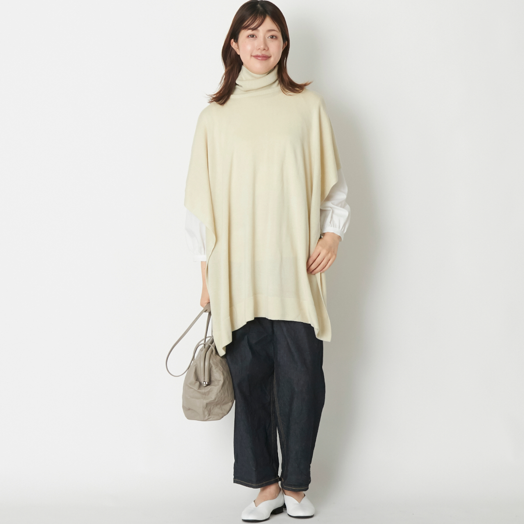 DRESS HERSELF/シルクカシミヤマルチポンチョ -多彩な着こなしを