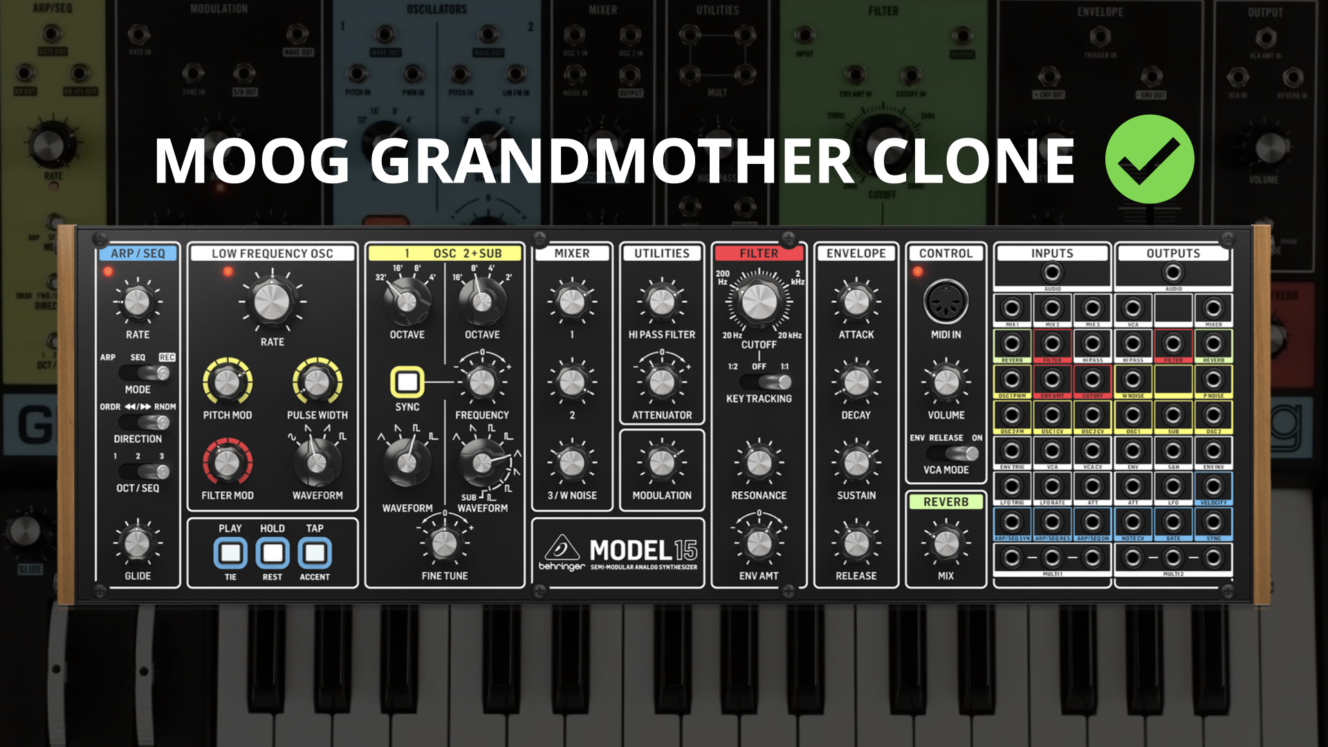 Behringer Model 15, Moog Modular inspired semi-modular analog